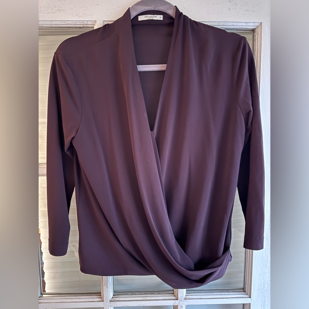 MM LaFleur Crossover Blouse Top Size M EUC